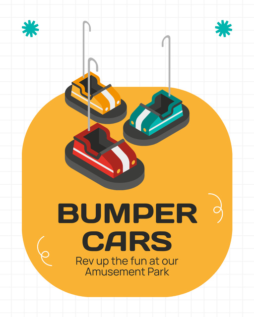 Exceptional Bumper Cars Attraction Offer Instagram Post Vertical Tasarım Şablonu