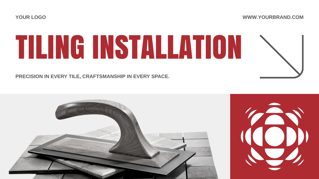 Tiling Installation Services Ad Presentation Wide Tasarım Şablonu