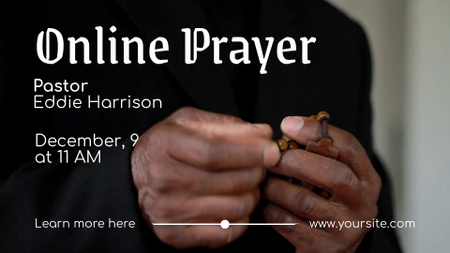 Объявление о молитве онлайн с пастором Full HD video – шаблон для дизайна