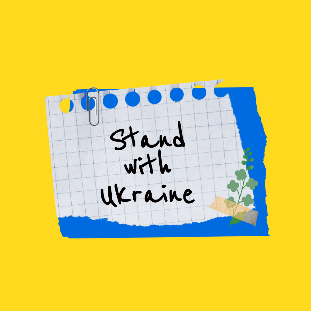 Plantilla de diseño de Memo to Stand with Ukraine Instagram 