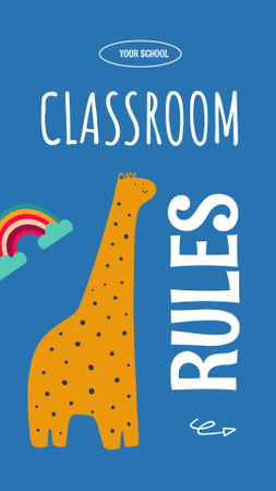 Plantilla de diseño de Anuncio de las reglas del salón de clases Mobile Presentation 