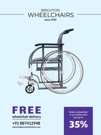 Wheelchairs store offer Poster US Design Template