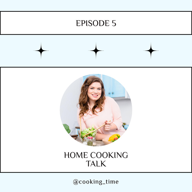 Modèle de visuel Cooking Podcast with Woman - Instagram
