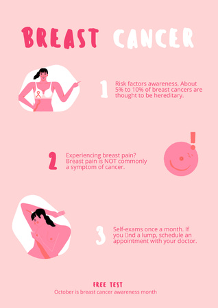Breast Cancer Awareness Motivation Poster tervezősablon