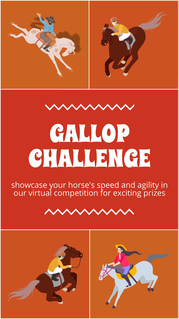 Designvorlage Showcase of Horse Speed ​​at Competitions für Instagram Story