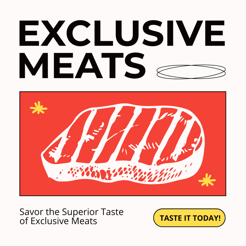 Exclusive Meat Cuts of Superior Taste Instagram Design Template