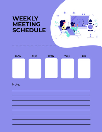 Platilla de diseño Weekly Meeting Planner with Team Notepad 8.5x11in