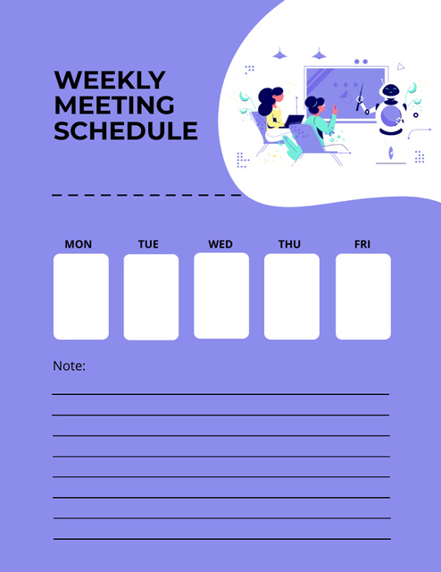 Weekly Meeting Planner with Team Notepad 8.5x11in Design Template