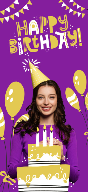 Beautiful Birthday Girl in Purple Outfit Snapchat Geofilterデザインテンプレート
