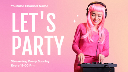 Sparkling DJ Vlogger Party Streaming Youtube Design Template