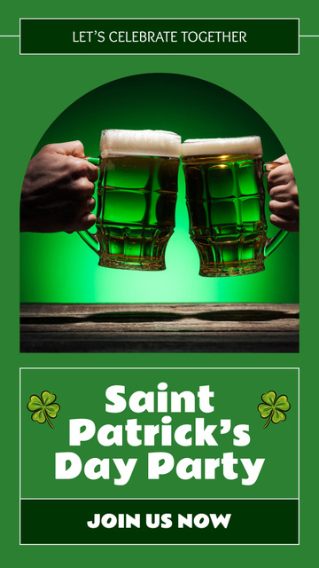 St. Patrick's Day Beer Party Instagram Story Πρότυπο σχεδίασης