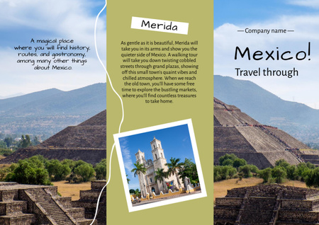 Plantilla de diseño de Anuncio de Gira a México Brochure Din Large Z-fold 