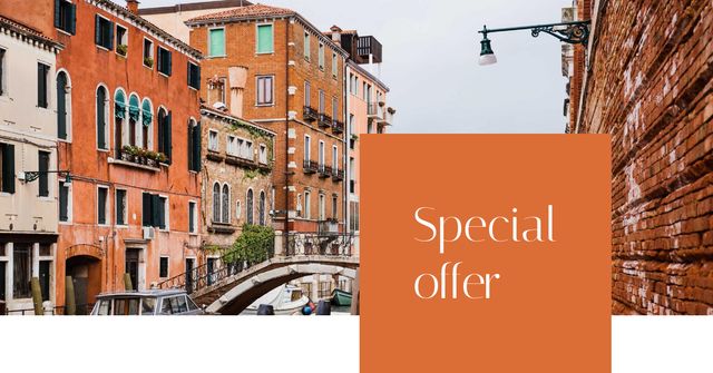 Venice city view for Special offer Facebook AD Modelo de Design