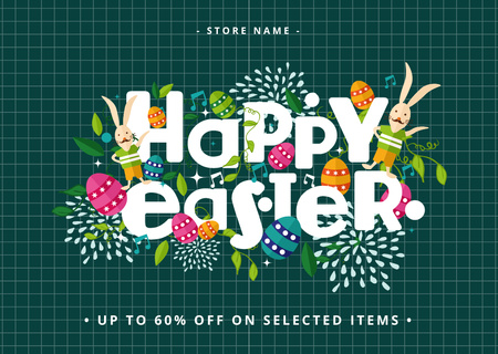 Happy Easter Greeting Card Design Template