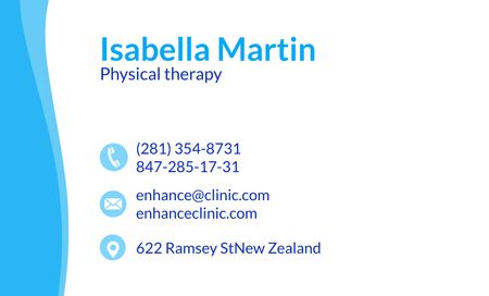 Physical Therapist Services Offer Business Card 91x55mm Design Template