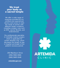Clinic Ad with Women's Silhouettes In Blue