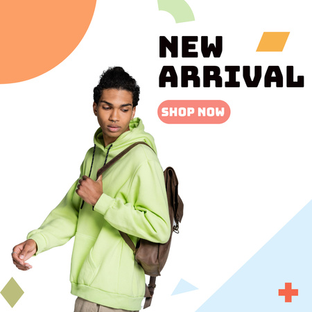 Modèle de visuel New Fashion with Young Man Carrying Bag - Instagram