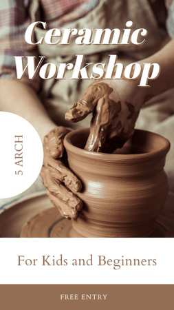 Designvorlage Ceramic Workshop For Kids And Beginners für Instagram Story