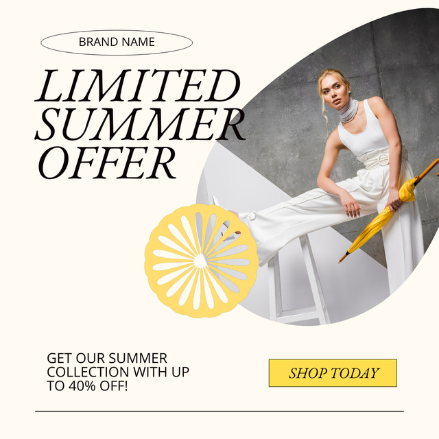 Limited Offer of Summer Clothes and Accessories Animated Post Design Template
