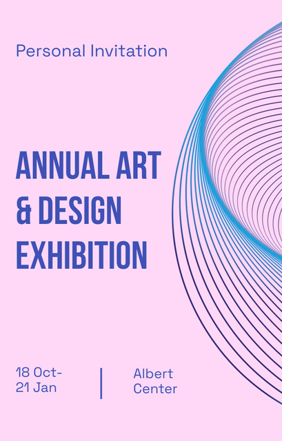 Creative Art And Design Exhibition Announcement Invitation 4.6x7.2in Šablona návrhu