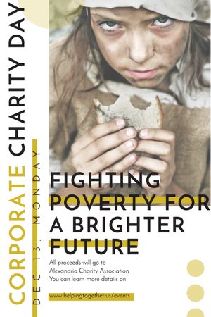 Ontwerpsjabloon van Tumblr van Poverty quote with child on Corporate Charity Day
