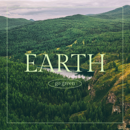 eko koncept se zelenými horami Instagram Šablona návrhu