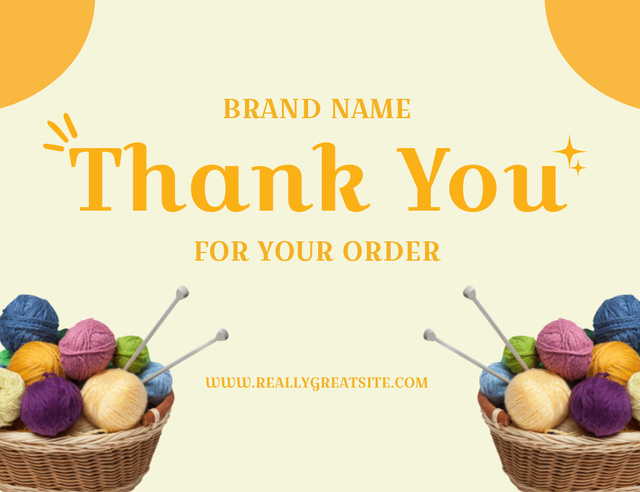 Gratitude For Purchase of Handmade Items Thank You Card 5.5x4in Horizontal Design Template