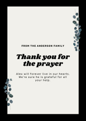 Funeral Thank You Card with Branches