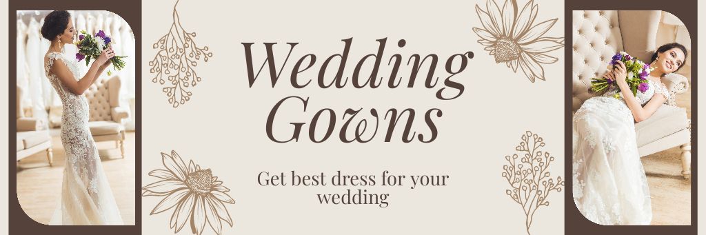Ontwerpsjabloon van Email header van Selling the Best Wedding Dresses for Beautiful Brides