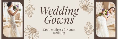 A legjobb esküvői ruhák eladása gyönyörű menyasszonyoknak Email header tervezősablon