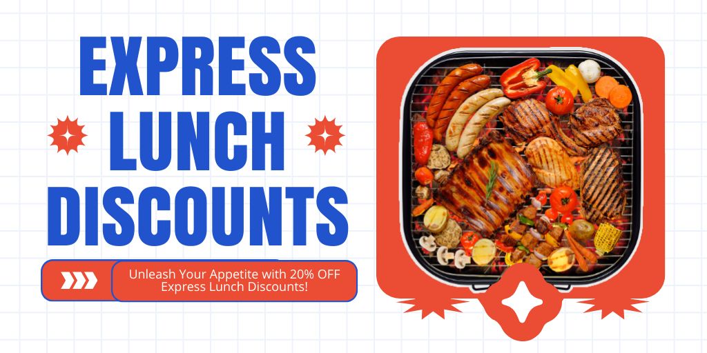 Szablon projektu Offer of Low Prices on Express Lunch at Fast Casual Restaurant Twitter