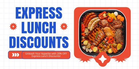 Offer of Low Prices on Express Lunch at Fast Casual Restaurant Twitter Design Template