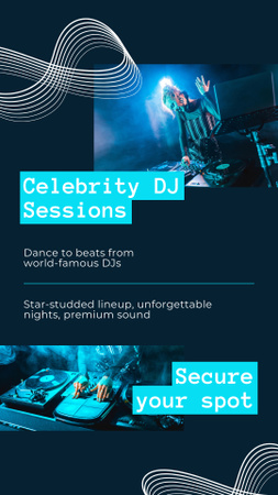 Designvorlage Platzreservierung für die Celebrity DJ Session für Instagram Story
