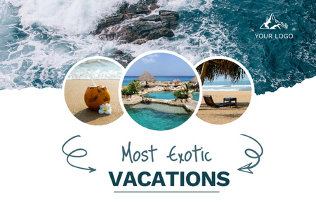 Plantilla de diseño de Exotic Vacations Offer Postcard 4x6in 