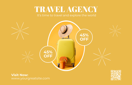Platilla de diseño Travel Discount Offer on Yellow Simple Ad Thank You Card 5.5x8.5in