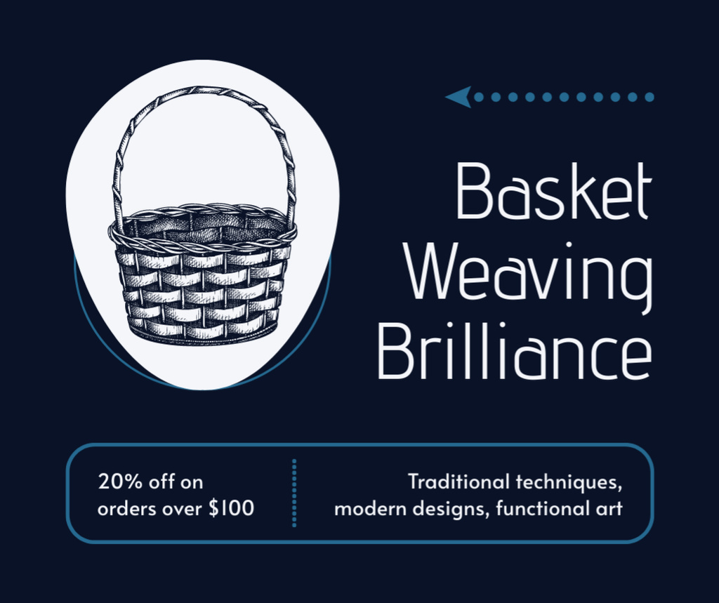 Platilla de diseño Offer Discounts on Hand Weaved Baskets Facebook
