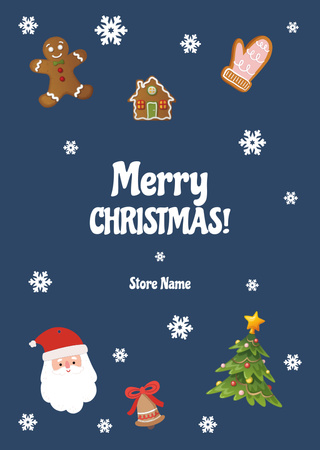 Happy Christmas Holidays Postcard A6 Vertical Šablona návrhu