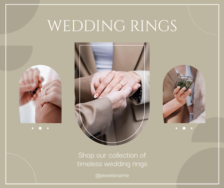 Designvorlage Traditional Wedding Rings Ad für Facebook