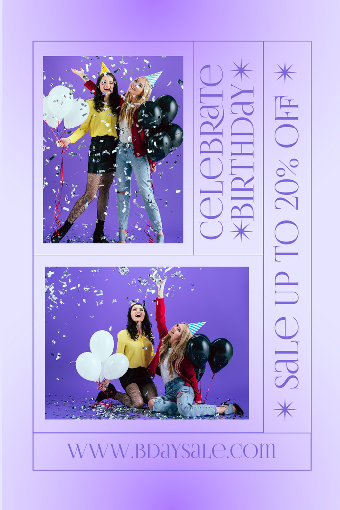Discount for Birthday Party Pinterest Design Template