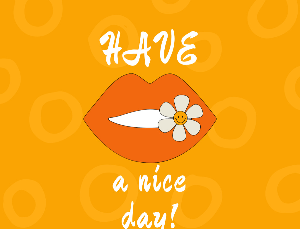 Have Nice Day Wishes on Orange Postcard 4.2x5.5in Design Template