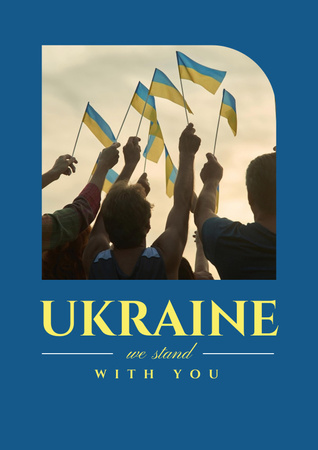 Ukraine, We stand with You Poster Design Template