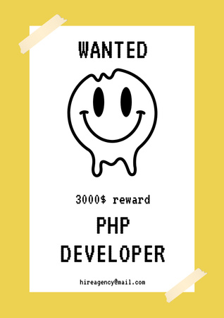Vacancy Ad with Cute Emoji Poster Design Template