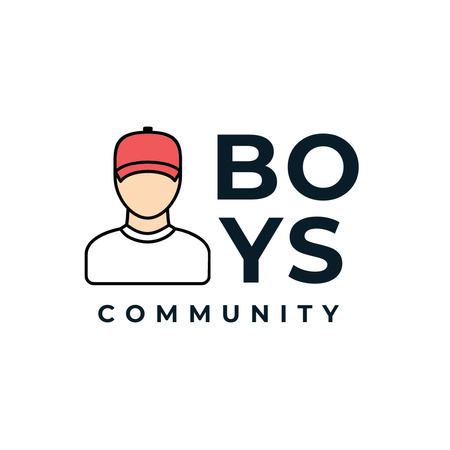 Plantilla de diseño de emblema de la comunidad de chicos Logo 