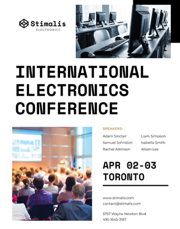 Electronics Conference Announcement Poster 22x28in Design Template