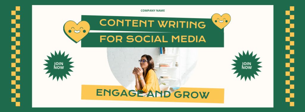 Modèle de visuel Engaging Content Writing For Social Media - Facebook cover