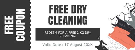 Offer of Free Dry Cleaning Services Coupon Design Template