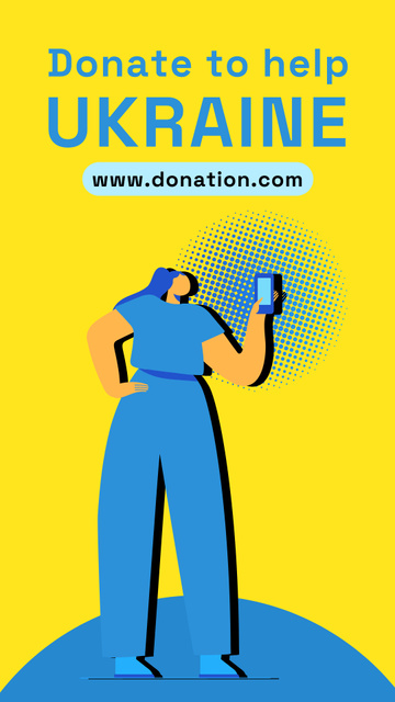 Stand with Ukraine and Donate Motivation Instagram Story Modelo de Design