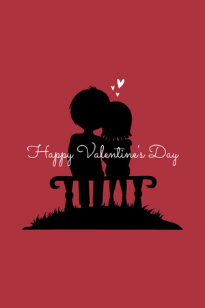 Valentine's Day Wishes With Hugs And HEarts Postcard 4x6in Vertical Šablona návrhu