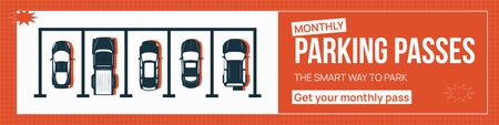 Monthly Parking Pass for Vehicles Twitter Design Template