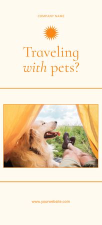 Golden Retriever Dog in Tent Flyer 3.75x8.25in Tasarım Şablonu